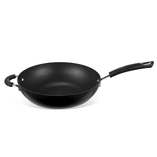Produktbild: Circulon Total Wokpfanne Induktion 30 cm - Antihaftbeschichtete Servierpfanne mit Haltegriff - Induktionspfanne - Ofenfest, Spülmaschinenfest - Hartanodisiertes Kochgeschirr, Schwarz
