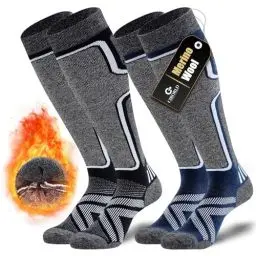 Produktbild: Cirorld 2 Paar Skisocken aus Merinowolle für Damen Herren, Wärmende Wolle Thermosocken Dicke Wintersocken für Kaltes Wetter, Schnee, Skifahren, Snowboarden, Jagen, Wandern