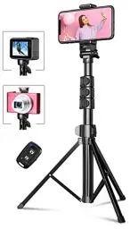 Produktbild: CIRYCASE 142cm Handy Stativ, Erweiterbarer All-in-One Selfie Stick Stativ mit Bluetooth Fernbedienung, Smartphone & Kamera Stative Kompatibel mit iPhone, Galaxy, Perfekt für Selfies/Videoaufnahmen