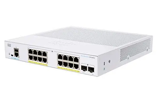 Produktbild: Cisco Business CBS350-16P-2G Managed Switch | 16 GE-Ports | PoE | 2 x 1G-SFP | Begrenzter Lebenszeitschutz (CBS350-16P-2G)