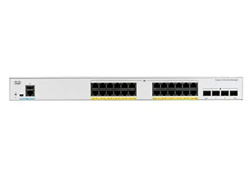 Produktbild: Cisco Systems Catalyst 1000-24T-4G-L Netzwerk-Switch, 24 Gigabit Ethernet (GbE)-Ports, 4 1G-SFP-Uplink-Ports, lüfterloser Betrieb, erweiterte eingeschränkte Lebenszeitgarantie (C1000-24T-4G-L), grau
