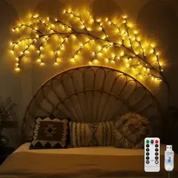 Produktbild: Ciskotu Lichterkette Willow Vine, 8 Modes USB Weidenrebe Baum Lichter mit Fernbedienung|Timer, 144 LED Biegbare Künstliche Baumzweige Lichter, Innen Wanddeko Aesthetic Room Schlafzimmer Deko