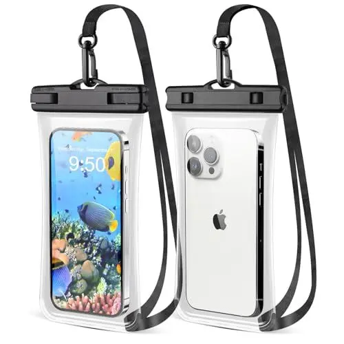 Produktbild: CITAMAMA wasserdichte Handyhülle 2 Stück, IPX8 Unterwasser Handyhülle Waterproof Phone Case Wasserfeste Handytasche für iPhone 15 Pro Max 14 13 Galaxy S24 S23 Ultra, bis zu 6.9 Zoll