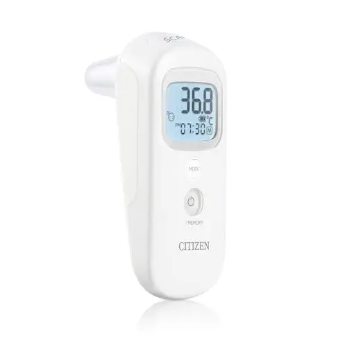 Produktbild: CITIZEN CTD711 Stirn- und Ohr-Digitalthermometer für Erwachsene, Kinder und Babys. 4 Messarten. Ohr-, Stirn- und Oberflächentemperaturen. Sehr schnelle Messung – nur 1 Sekunde. 9 Speicherplätze
