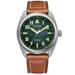 Produktbild: CITIZEN Herren Analog Quarz Uhr mit Leder Armband BM8560-11XE, Grün