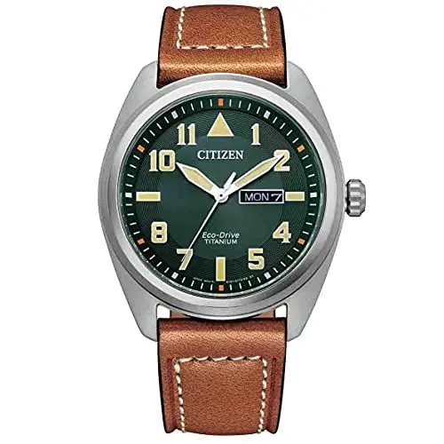 Produktbild: CITIZEN Herren Analog Quarz Uhr mit Leder Armband BM8560-11XE, Grün