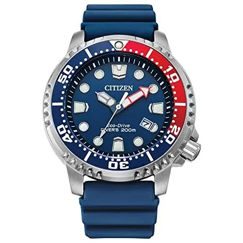 Produktbild: CITIZEN Herren Eco-Drive Taucher Armbanduhr aus Edelstahl mit Kautschuk Band - Promaster Marine - BN0168-06L
