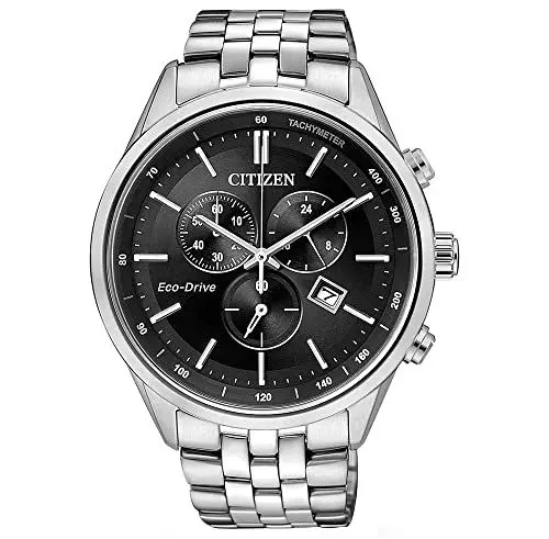 Produktbild: Citizen Herren Chronograph Quarz Uhr mit Edelstahl Armband AT2141-87E, Schwarz