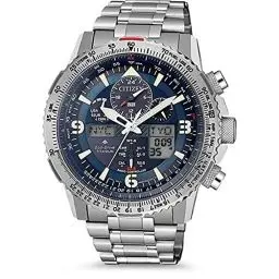 Produktbild: Citizen Montre à Quartz Radio Controlled, Eco Drive, Bleu, 20 ATM, JY8100-80L