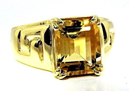 Produktbild: Citrin Ring 14K Gelbgold oder 14K Weißgold griechischer Stil