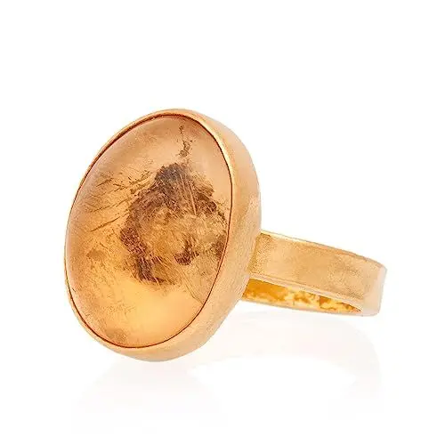 Produktbild: Citrin Ring, Citrin Frau Ring. Oval Citrin Ring. Bernstein Ring aus vergoldetem Silber. 925 Sterling Silber Bernstein Ring. 24K Gold plattiert Silber Bernstein Ring.