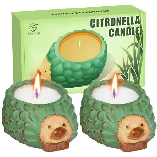 Produktbild: Citronella Kerze Outdoor, 2 Stücke Camping Citronella Kerzen Natürliches Sojawachs, Geschenk für Frauen - Perfekt für Camping, Grillen, Picknicks, Garten