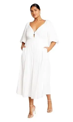 Produktbild: City Chic Women's Apparel CITYCHIC Damen-Kleid, Übergröße, Shae, Elfenbein, 42 Mehr