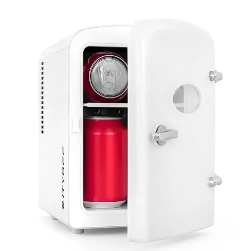 Produktbild: Citybee Mini Kühlschrank Fridge 4L - Kühlschränke klein 12V 230V Läuft Leise Geeignet für Getränke Kosmetik Essen - Minikühlschrank ideal für Auto Zimmer Camping Wohnmobil Büro und Reisen (Weiß)