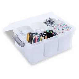 Produktbild: Citylife Aufbewahrungsboxen 16L aus Kunststoff, mit 6x1.6L Boxen Kleine, Verstärkte Kisten Aufbewahrungs mit Deckel klein für die Organisation von Werkzeug, Handwerk, Lego, Buntstifte
