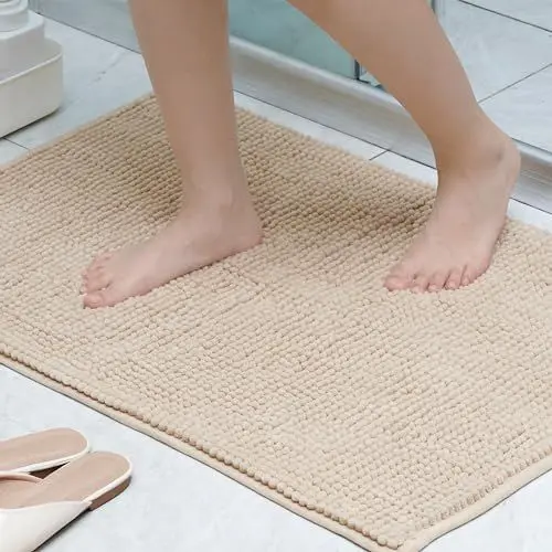 Produktbild: Citylife Chenille Badteppiche rutschfeste, Superweiche, saugfähige Plüsch-Badematte, langlebig und Maschinenwaschbar - ideal für Duschen, Wannen und Türöffnungen (FAW, 50 x 80 cm)