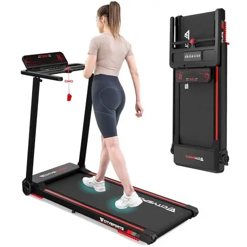 Produktbild: CITYSPORTS Elektrisches Laufband,Klappbares Laufband für Zuhause bis 12 km/h,mit LED-Anzeige,APP und 360° Tablet Holder,kompakte Walking Pad für Zuhause und Büro (Black)