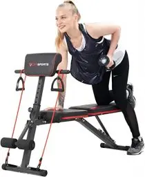 Produktbild: CITYSPORTS Verstellbare Hantelbank, Multifunktions-Klapp-Hantelbank mit 7 verstellbaren Positionen und 2 Trainingsgurten, Home Gym Hantelbank (S1)