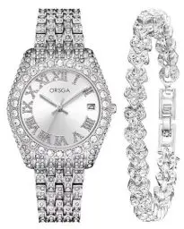 Produktbild: CIVO Armbanduhr Damen Silber Edelstahl Analog Damen Uhr Wasserdicht Klassisch Elegante Kleid Damenuhr Quarz Minimalistische Leuchtend Datum Geschenkset fur Frauen