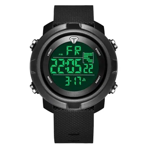 Produktbild: CIVO Armbanduhr Herren Digital Herrenuhr: Militär Sport Uhren Schwarz - Wasserdicht Groß Ziffernblatt Männer Digitaluhr