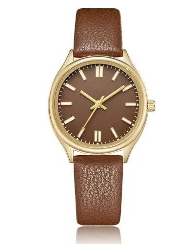 Produktbild: CIVO Damen Uhr Analog Klassisch Quarz Damen Armbanduhr Lederarmband Braun Minimalistische Elegante Lässig Wasserdicht Geschenke Uhren fur Damen Frauen Leuchtend