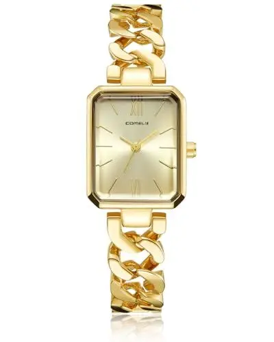 Produktbild: CIVO Damen Uhr Edelstahl Armbanduhr: Gold Rechteckig Damenuhr - Wasserdicht Analog Uhren für Frauen
