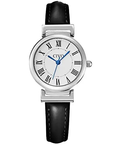 Produktbild: CIVO Damen Uhr Lederarmband Damenuhr: Quarz Analog Uhren - Schwarz Wasserdicht Elegant Armbanduhr Damen