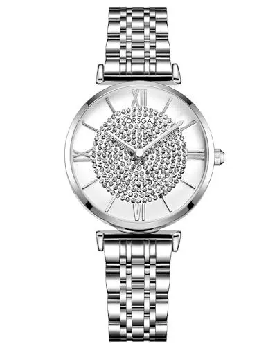 Produktbild: CIVO Damen Uhr Silber Edelstahl Analog Quarz Armbanduhr Wasserdicht Klassisch Elegante Geschenke für Frauen