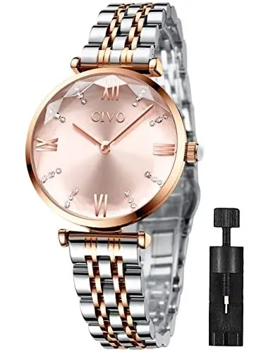 Produktbild: CIVO Damen Uhren Edelstahlarmband Wasserdicht Roségold Mode Kleid Elegant Beiläufig Designer Quarzuhr für Damen
