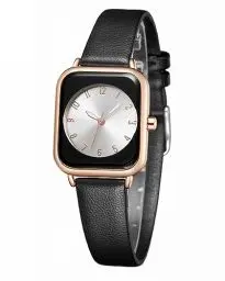 Produktbild: CIVO Damenuhr Mode Rechteck Armbanduhr Damen Minimalist Analog Roségold Gehäuse Leuchtend Uhr Damen Elegante Schwarz Leder Band Wasserdicht Quarzuhr Geschenke Frauen