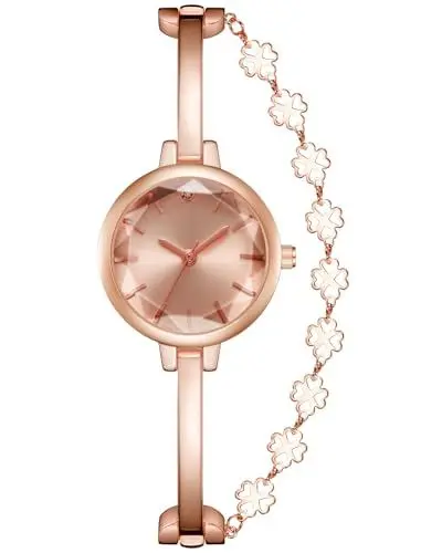 Produktbild: CIVO Damenuhr Roségold Edelstahl Analog Runden Uhr Damen und Armband Designer Elegant Wasserdicht Quarz Armbanduhr Einfache Minimalistic Uhren mit Armreif, Geschenke für Frauen