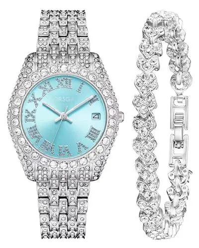 Produktbild: CIVO Damenuhr Silber Edelstahl Analog Armbanduhr Damen Wasserdicht Klassisch Elegante Kleid Damen Uhr Quarz Minimalistische Leuchtend Geschenkset fur Frauen