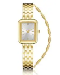Produktbild: CIVO Damenuhr-und-Armband Rechteckig Edelstahl-Gold Armbanduhr-Damen - Designer Klassische Wasserdicht Analog Quarz Uhr Damen Elegant Einfache, Mode Geschenke für Frauen