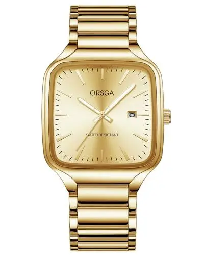 Produktbild: CIVO Gold Uhren für Herren Edelstahl: Eckig Quarzwerk Armbanduhr Männer - Analog Herrenuhr Quadrat
