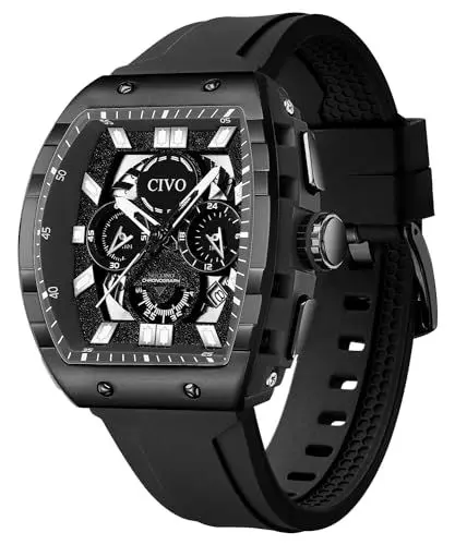 Produktbild: CIVO Herren Uhr Chronograph Analog-Quarz: Wasserdicht Groß Ziffernblatt Sport - Militär Datum Armbanduhr Männer