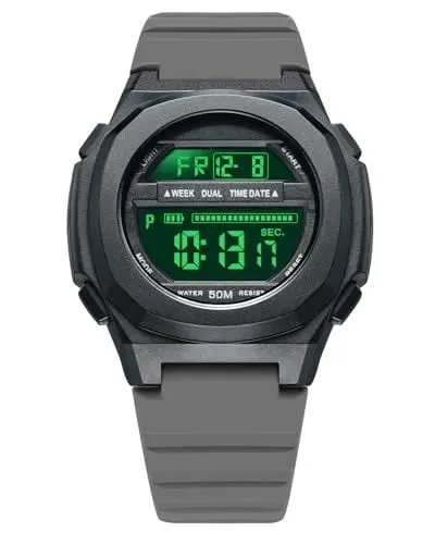Produktbild: CIVO Herren Uhr Digital Armbanduhr: Wasserdicht Sport Uhren Herren Grau - Militär Stoppuhr Wecker