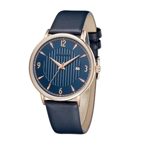 Produktbild: CIVO Herren Uhren Blau Quarz Analog Leder: Luxus Mode Datum Herren Armbanduhr - Wasserdicht Groß Zifferblatt Geschenk für Männer