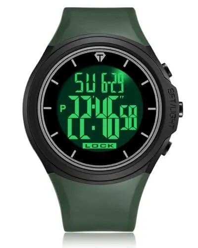 Produktbild: CIVO Herren Uhren Digital Sports: Grau Silikon Armbanduhr - Wasserdicht Militär Uhr mit Wecker Stoppuhr für Männer
