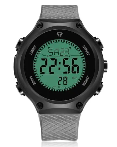 Produktbild: CIVO Herren Uhren Digital Stoppuhr: Sport Outdoor Grau Wasserdicht Armbanduhr - Militär LED Groß Ziffernblatt Wecker Kalender Männer Uhr