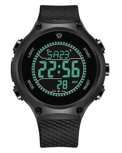Produktbild: CIVO Herren Uhren Digital Stoppuhr: Sport Outdoor Schwarz Wasserdicht Armbanduhr - Militär LED Groß Ziffernblatt Wecker Kalender Männer Uhr