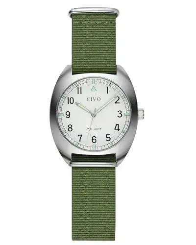 Produktbild: CIVO Herren Uhren Militär Männer: Analog Quarz Wasserdicht Grün - Sport Outdoor Business Coole Moderne