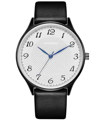 Produktbild: CIVO Herren Uhren Schwarz Lederarmband Analog Wasserdicht Klassische Business Armbanduhr Quarzuhr Geschenke für Männer