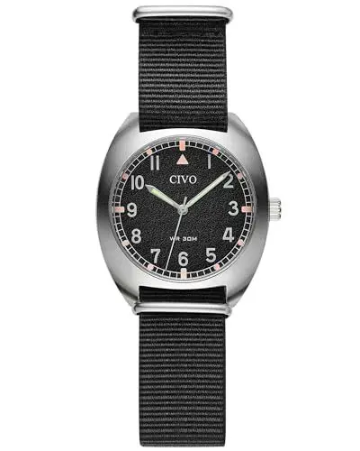 Produktbild: CIVO Herren Uhren Schwarz Männer: Militär Analog Quarz Wasserdicht - Sport Outdoor Business Coole Moderne