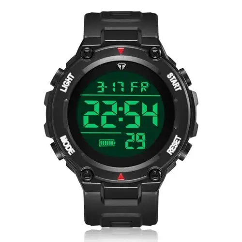 Produktbild: CIVO Herrenuhr Digital Militär Armbanduhr: LED Groß Ziffernblatt Schwarz Uhren fur Herren - Wasserdicht Digitaluhr mit Stoppuhr Wecker