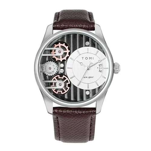 Produktbild: CIVO Herrenuhr Lederarmband-Silber Analog-Datum Armbanduhr-Herren - Imitation Mechanische Quarz Uhr für Männer Klassisch Wasserdicht Uhren Herren mit Ersatzgurte