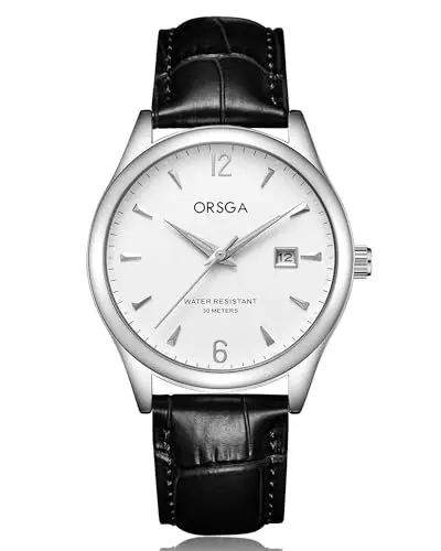Produktbild: CIVO Herrenuhren Leder Schwarz Minimalistische Klassisch Armbanduhr Herren Analog Wasserdicht Datum Leuchtend Geschenke Uhren für Männer