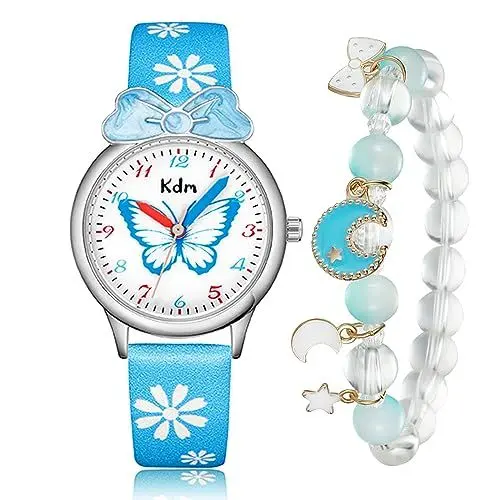 Produktbild: CIVO Kinderuhr Set für Mädchen und Jungen - 30M Wasserdichte Analog Quarzuhr Mit Leder Armband - Teaching Handgelenk Uhr