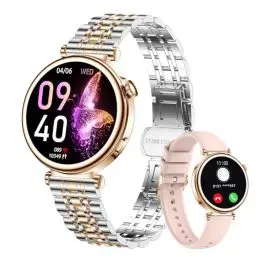 Produktbild: CIVO Smartwatch Damen Fitness Tracker: Rosegold Rund Fitnessuhr Schrittzähler Sport Wasserdicht IP67 - Blutdruckmessung Pulsuhr Smart Watch Kompatibel Android iOS