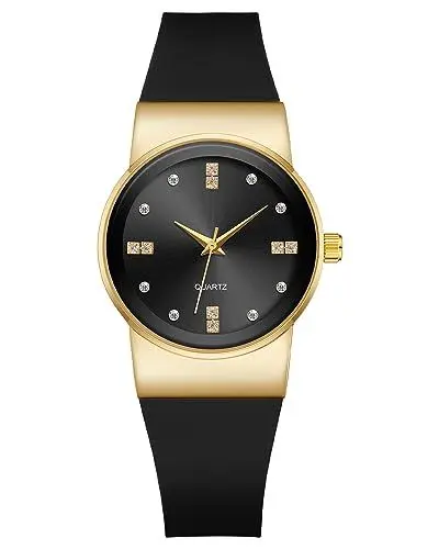 Produktbild: CIVO Uhr Damen Klassisch Schwarz Analog Quarz Armbanduhr Damen Wasserdicht Minimalistische Lässig Gummi Geschenke Uhren fur Damen Frauen