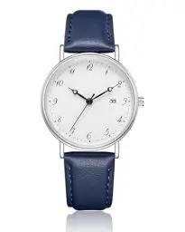 Produktbild: CIVO Uhr Damen Lederarmband Analog Armbanduhr: Datum Wasserdicht Elegant Runden Damenuhr Klassische Leicht zu Lesen Frauen Quarzuhr Blau Band